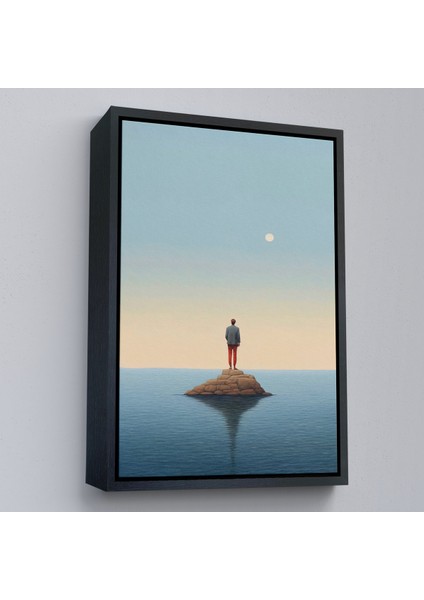 Çerçeveli Denizin Ortasında Yalnız Adam TABLOSU-7538