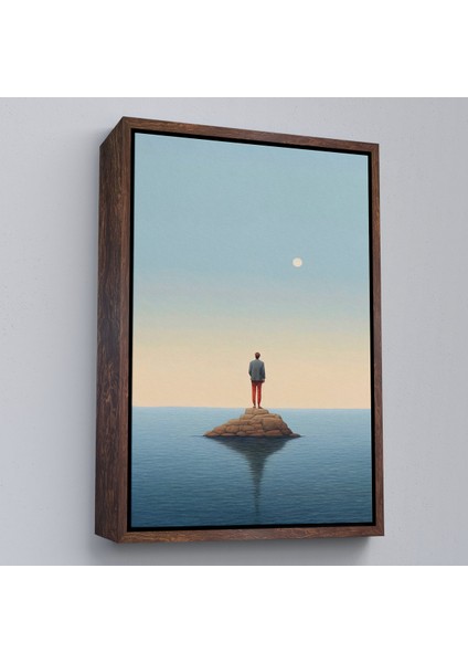 Çerçeveli Denizin Ortasında Yalnız Adam TABLOSU-7538 fiyatları