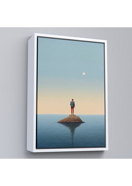 Çerçeveli Denizin Ortasında Yalnız Adam TABLOSU-7538 fırsatları