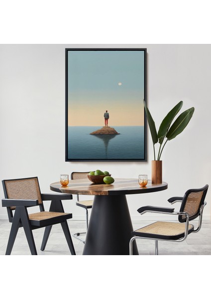 Çerçeveli Denizin Ortasında Yalnız Adam TABLOSU-7538
