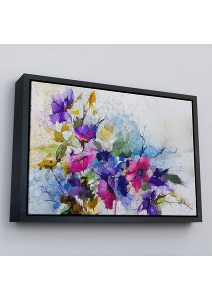 Çerçeveli Modern Sanat Soyut Çiçekler Dekoratif Kanvas Duvar TABLO-3650 modelleri