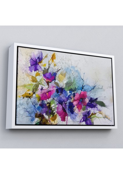Çerçeveli Modern Sanat Soyut Çiçekler Dekoratif Kanvas Duvar TABLO-3650 fırsatları