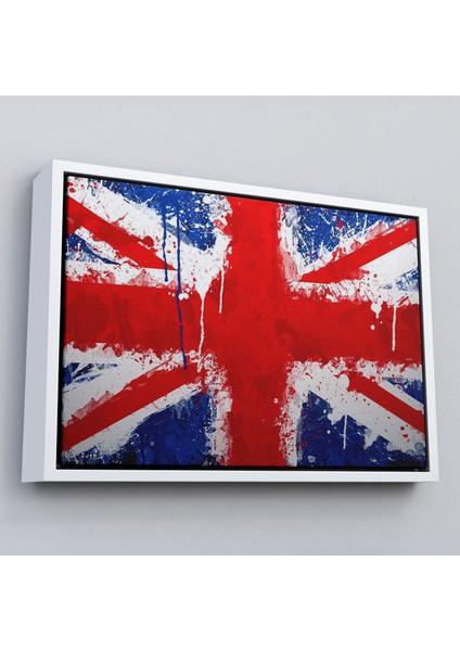 Çerçeveli Ingiltere Bayrağı Duvar Sanatı Kanvas Tablo, Ev ve Ofis DEKORU-5401