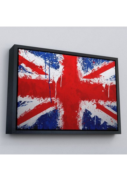 Çerçeveli Ingiltere Bayrağı Duvar Sanatı Kanvas Tablo, Ev ve Ofis DEKORU-5401 fırsatları