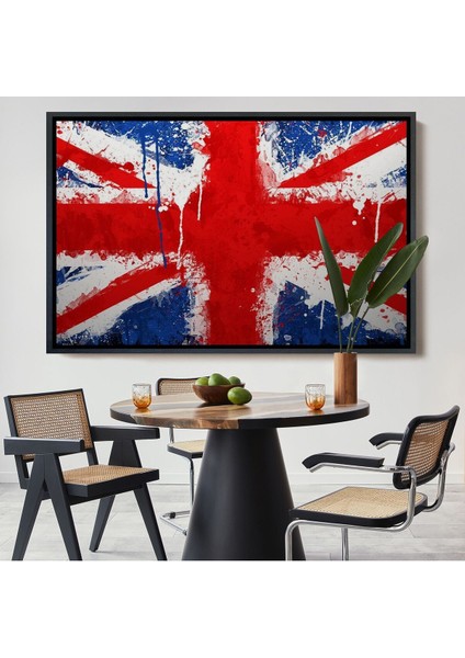 Çerçeveli Ingiltere Bayrağı Duvar Sanatı Kanvas Tablo, Ev ve Ofis DEKORU-5401