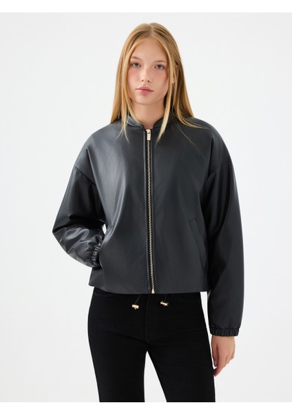 Oversize Fit Kadın Mont Pu