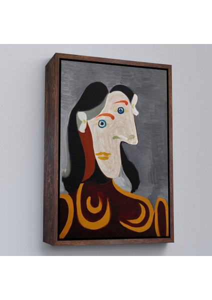 Çerçeveli Pablo Picasso - Kahverengi Elbiseli Kadının Büst TABLOSU-8086 fiyatları