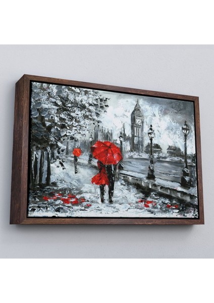Çerçeveli Londra Sokakları Yağlıboya Görünüm Dekoratif Kanvas Duvar TABLOSU-3497 fiyatları