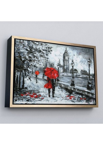 Çerçeveli Londra Sokakları Yağlıboya Görünüm Dekoratif Kanvas Duvar TABLOSU-3497 modelleri