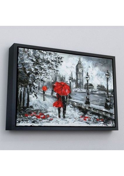 Çerçeveli Londra Sokakları Yağlıboya Görünüm Dekoratif Kanvas Duvar TABLOSU-3497 fırsatları