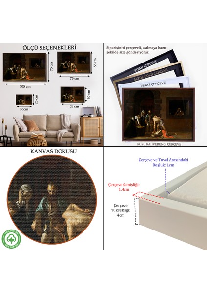 Çerçeveli Vaftizci Yahya'nın Kesilmesi Tablo-Caravaggio-The Beheading Of St John The BAPTIST-7139 indirimleri