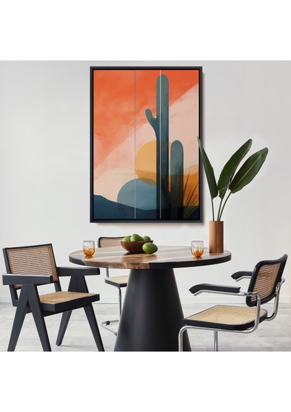 Çerçeveli Kaktüs Desenli Soft TABLO-7656
