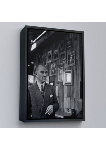 Çerçeveli Atatürk Portre Tablosu Mustafa Kemal Atatürk Dikdörtgen Dekoratif Kanvas TABLO-135 modelleri
