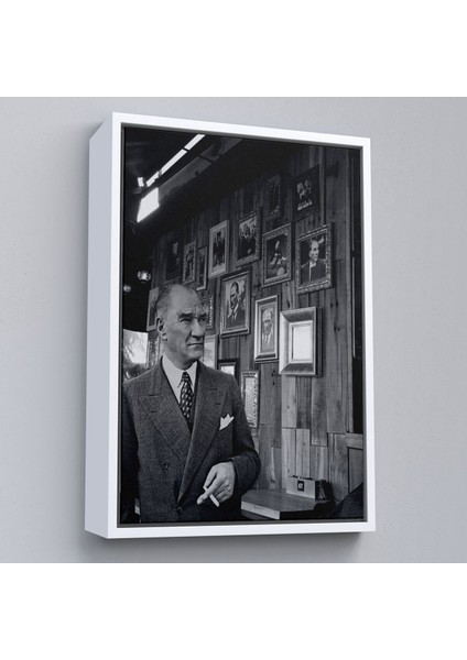 Çerçeveli Atatürk Portre Tablosu Mustafa Kemal Atatürk Dikdörtgen Dekoratif Kanvas TABLO-135 fırsatları