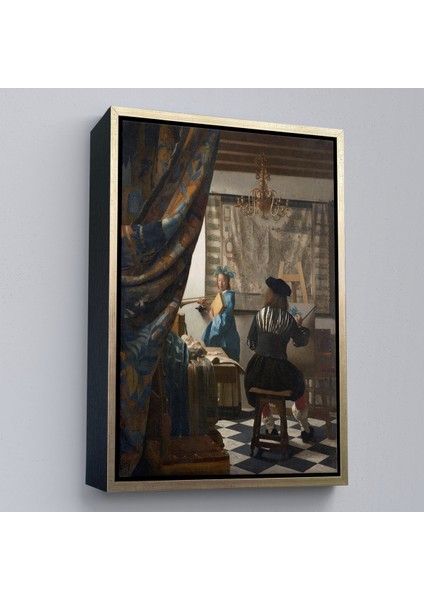 Çerçeveli Johannes Vermeer - Resim Çizme TABLOSU-7422 modelleri