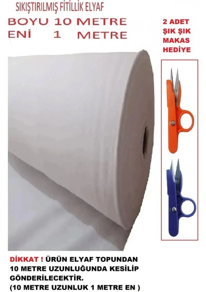 10 Metre Boyu 1 Metre Eni Fitillik Elyaf Kırkyama Patchwork Elyafı Sıkıştırılmış Makas Hediye 100 Mikron