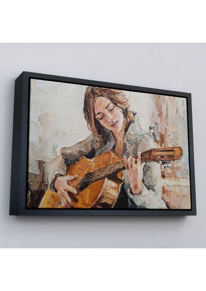 Çerçeveli Gitar Çalan Kız Duvar TABLOSU-1241