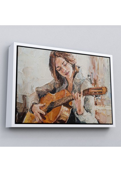 Çerçeveli Gitar Çalan Kız Duvar TABLOSU-1241 fırsatları