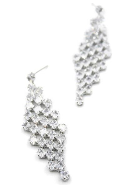 Zirkon Taşlı Küpe - Gümüş