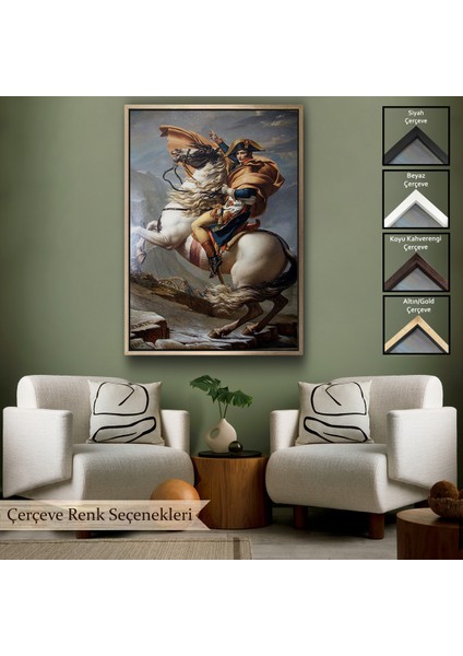 Çerçeveli Bonaparte Franchissant Le Grand-Saint-Bernard TABLOSU-6296