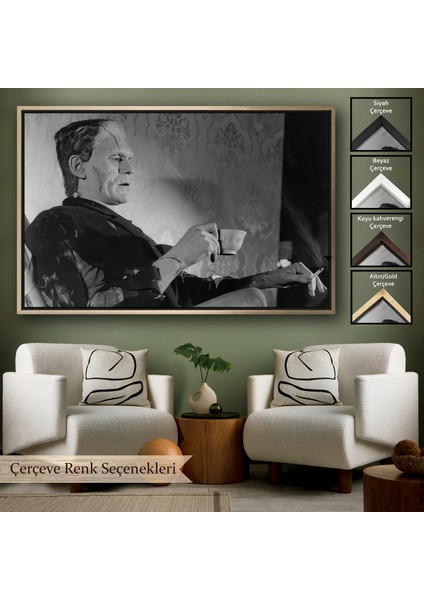 Çerçeveli Frankenstein Remastered Tea And Cigarettes Korku Filmi Tablo, Boris Karloff TABLO-5369
