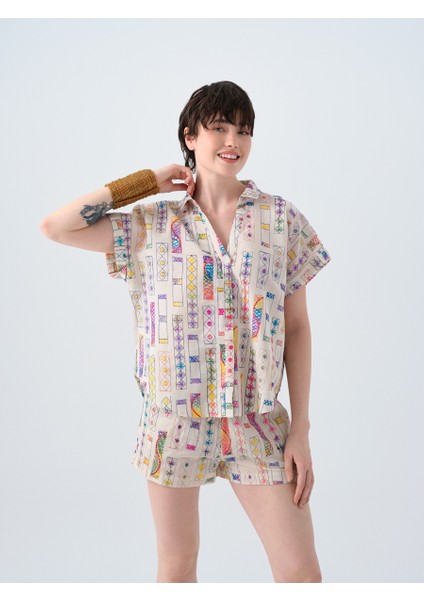 Oversize Kadın Bluz K.kol