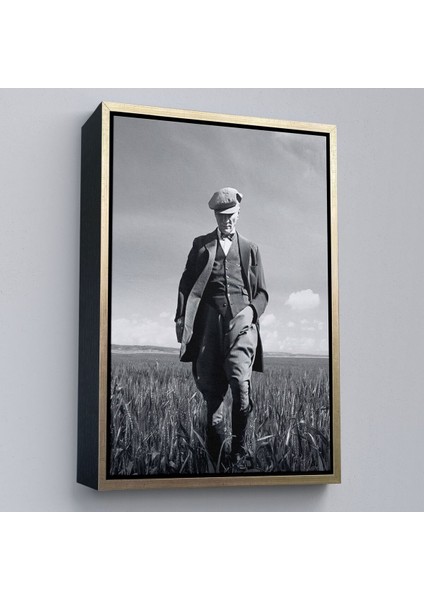 Çerçeveli Atatürk Portre Tablosu Mustafa Kemal Atatürk Dikdörtgen Dekoratif Kanvas TABLO-127 modelleri
