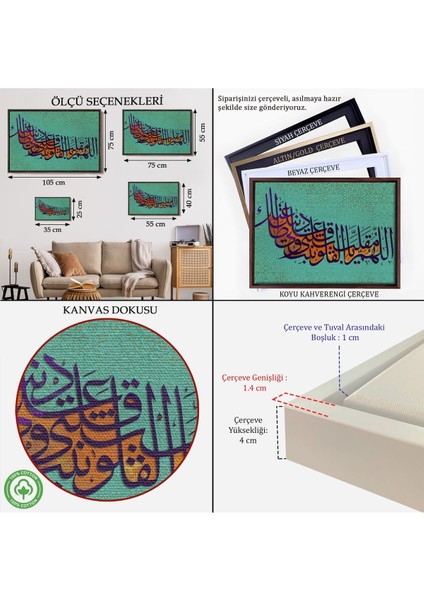 Çerçeveli Ey Kalpleri Halden Hale Çeviren Rabbim Benim Kalbimide Dinin Üzerine Sabit KIL,TABLO-3351 indirimleri