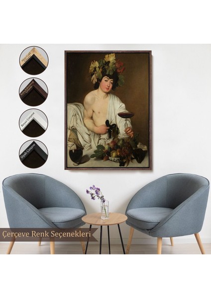 Çerçeveli Caravaggio - Bacchus TABLO-8074
