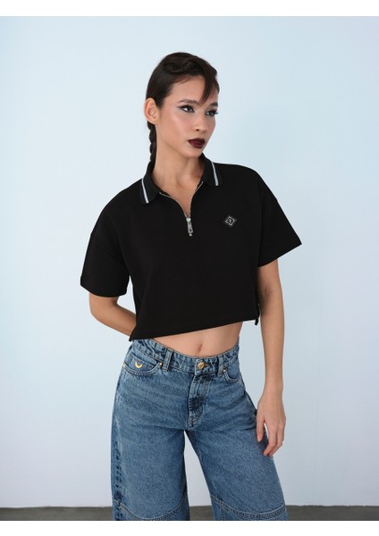 Oversize Fit Kadın Polo K.kol