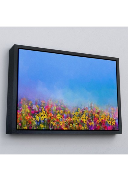 Çerçeveli Renkli Çiçekler Salon Dekoratif Kanvas Duvar TABLOSU-3479 modelleri