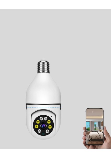 Wifi Güvenlik Kamerası 360 Derece Dönebilen Harekete Duyarlı Gece Görüşlü Ampul (Kopya) indirimleri