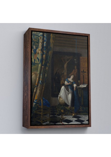 Çerçeveli Johannes Vermeer - Katolik Inancının Alegorisi Tablo- Allegory Of The Catholic FAITH-8057