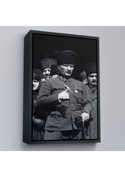 Çerçeveli Atatürk Portre Tablosu Mustafa Kemal Atatürk Dikdörtgen Dekoratif Kanvas TABLO-123 fırsatları