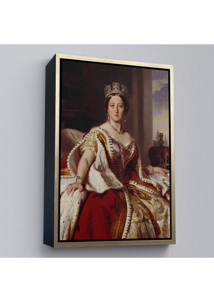 Çerçeveli Franz Xaver Winterhalter - Kraliçe Victoria Tablosu - Queen VICTORIA-8038 modelleri