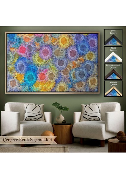 Çerçeveli Soyut Modern Sanat Dekoratif Kanvas Duvar TABLOSU-3595