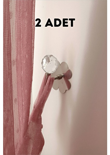 Modern Stil Gümüş Renk Yapışkanlı Perde Fon Tutma Aparatı 2 Adet Yüksek Kalite modelleri