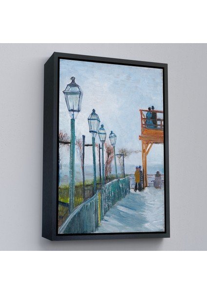 Çerçeveli Vincent Van Gogh -Moulin De Blute-Fin Montmartre'deki TERASTABLO-7454