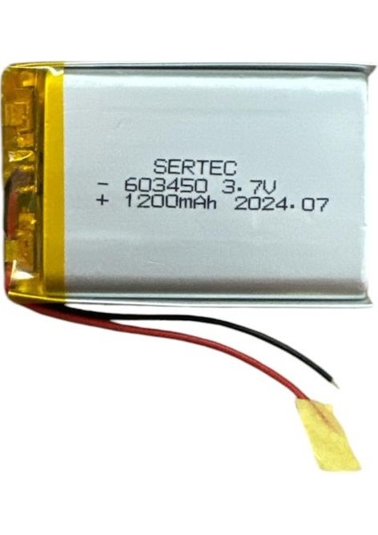 603450 3.7V 1200 Mah Li-Polymer Pil (DEVRELI/1.5A)