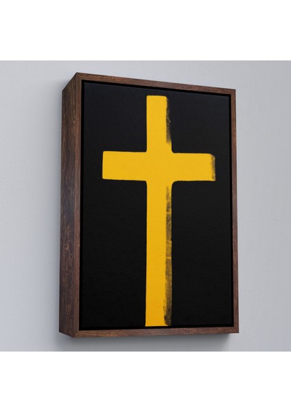 Çerçeveli Sarı Haç Tablosu - CROSS-8105 fiyatları