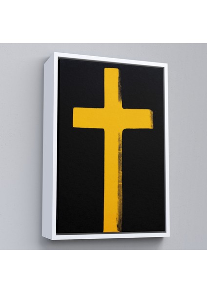Çerçeveli Sarı Haç Tablosu - CROSS-8105 fırsatları