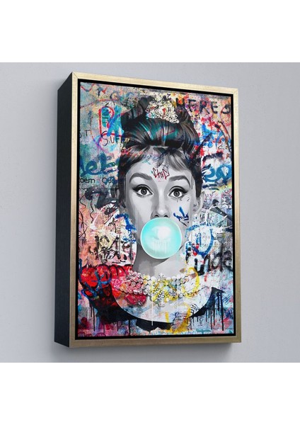Çerçeveli Audrey Hepburn Graffiti Pop Art Duvar TABLOSU-6470 fiyatları