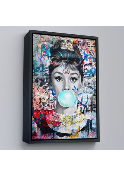 Çerçeveli Audrey Hepburn Graffiti Pop Art Duvar TABLOSU-6470 modelleri
