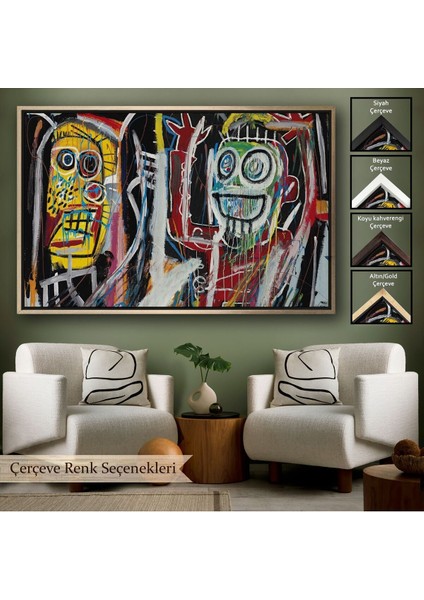 Çerçeveli Jean Michel Basquiat, Boom Patmala Eseri Kanvas TABLO-5032