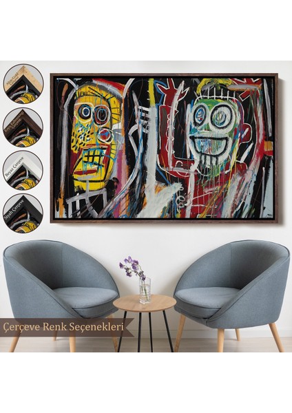 Çerçeveli Jean Michel Basquiat, Boom Patmala Eseri Kanvas TABLO-5032