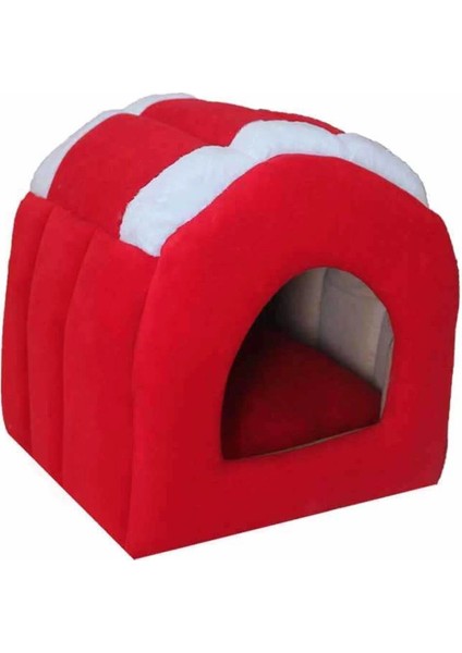 Kırmızı Renkli Kedi ve Küçük Köpek Kulübesi, Konforlu ve Şık Tasarım