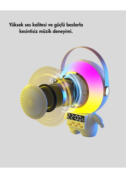 Astronot Tasarımlı Bluetooth Speaker ve Kablosuz Mikrofon Karaoke Seti indirimleri