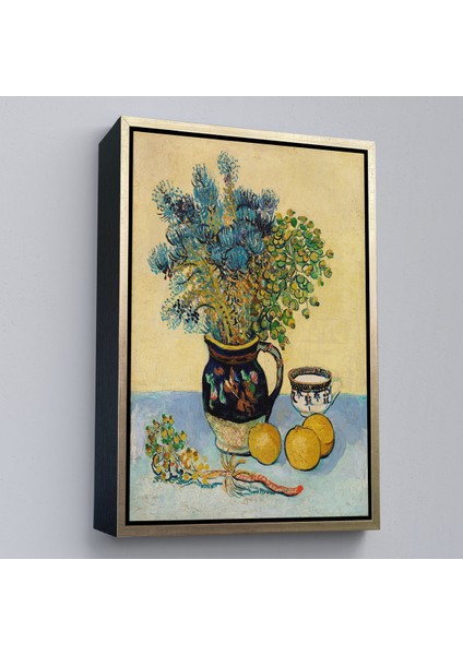 Çerçeveli Natürmort Kır Çiçekleri Ile Majolica Tarzı Sürahi Tablo - Vincent Van GOGH-7451 modelleri