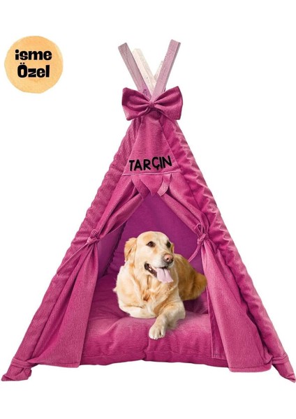Yıkanabilir Büyük Irk Köpek Çadırı 110X110 cm Pembe, Rahat ve Kullanışlı