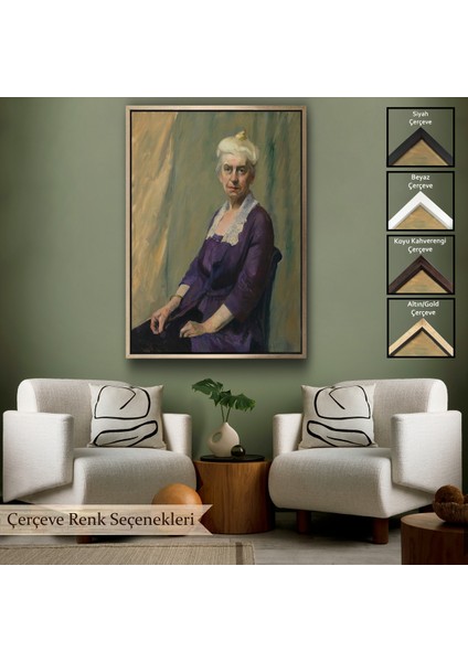 Çerçeveli Edward Hopper - Elizabeth Griffiths Smith Hopper, Sanatçının Annesinin TABLOSU-7289